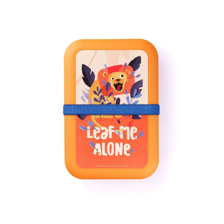 Lunchbox z gumką Leaf me alone , pojemnik na kanapki do szkoły / Amuse